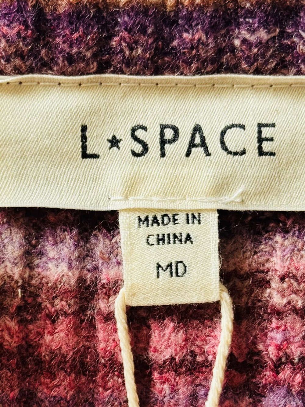 L*Space Demi Crop Tank Top Sundown Space Dye Knit NWT Medium Strappy Scoop VNeck - Picture 8 of 11